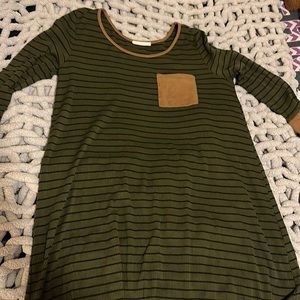 Green stripped t-shirt dress